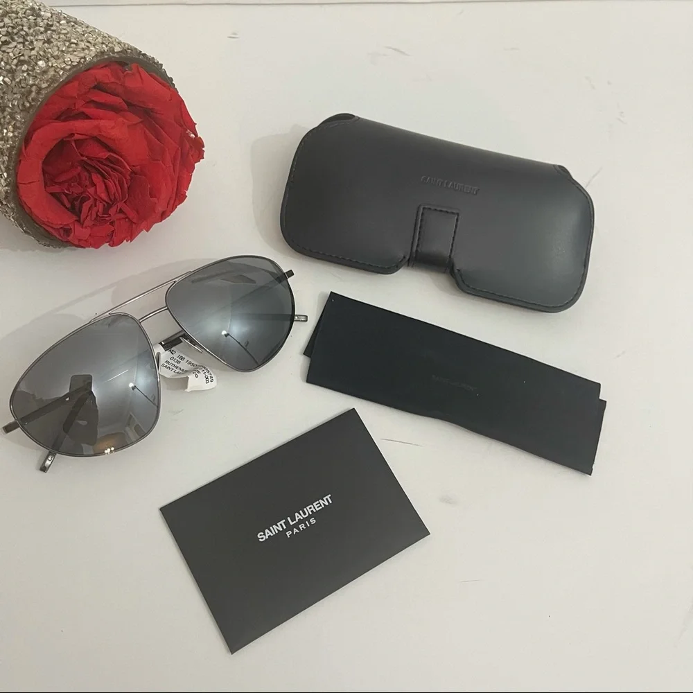 Saint Laurent Authentic 60MM Square Sunglasses New - Picture 4 of 15